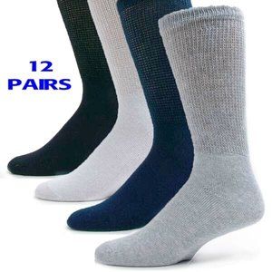 12 Pairs Womens Physicians Choice VENTILATED Diabetic Crew Socks  US Made